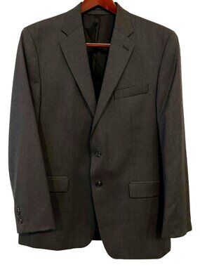Lauren Ralph Lauren Mens Dark Grey Wool Blazer Jacket 42L Two-Button Suit Jacket